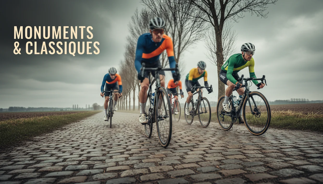 Parier sur les classiques cyclisme : peloton sur les pavés d'une course monument